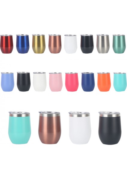 Yumurtalık Paslanmaz Çelik Yaratıcı U Şeklinde Kırmızı Şarap Termos Bardak Büyük Göbek 12OZ Yumurta Kabuğu Bardak Yıldız Huş Rengi (Yurt Dışından)