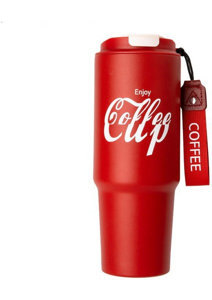 Çift Katmanlı Büyük Kapasiteli Araba Kupa Tatil Hediyesi Paslanmaz Çelik Kahve Kupa, 900 ml (Yurt Dışından)