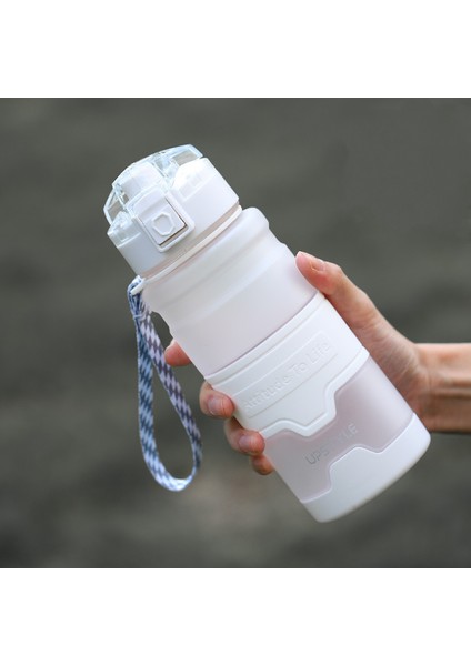 Tritan Malzeme Büyük Kapasiteli Taşınabilir Anti-Düşme Spor Spor Şişesi Plastik Bardak 700 ml Beyaz (Yurt Dışından)