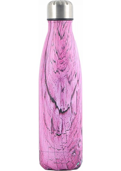 Yalıtım Fincan Spor Su Isıtıcısı Paslanmaz Çelik Yaratıcı Ahşap Tahıl Kola Şişesi Asil Mor (Yurt Dışından)