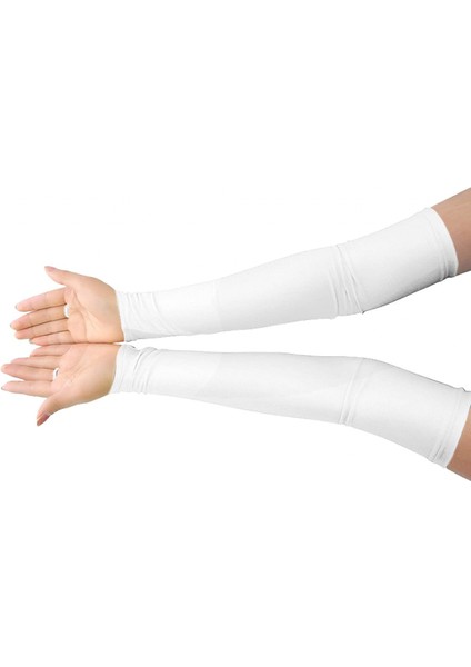 Genç Kız Genç Erkek Yetişkin Esnek Splandeks Parmaksız Dirsek Üzeri Cosplay Kedikıyafeti Opera Uzun Eldivenler, Beyaz (Yurt Dışından)