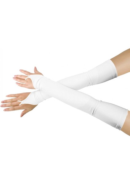 Genç Kız Genç Erkek Yetişkin Esnek Splandeks Parmaksız Dirsek Üzeri Cosplay Kedikıyafeti Opera Uzun Eldivenler, Beyaz (Yurt Dışından) fiyatları