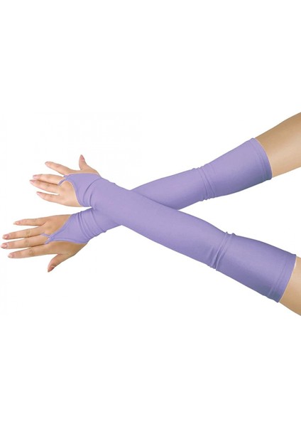 Genç Kız Genç Erkek Yetişkin Esnek Splandeks Parmaksız Dirsek Üzeri Cosplay Kedikıyafeti Opera Uzun Eldivenler, Açık Mor (Yurt Dışından)
