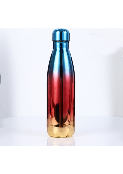 304 Paslanmaz Çelik Termos Bardak Büyük Kapasiteli Açık Hava Spor Potu Kola Şişesi Termos Bardak Galvanik Kırmızı ve Yeşil 500 ml (Yurt Dışından)
