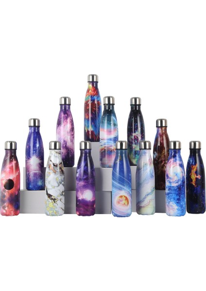 304 Paslanmaz Çelik Termos Bardak Büyük Kapasiteli Açık Hava Spor Potu Kola Şişesi Termos Bardak Galvanik Kırmızı ve Yeşil 500 ml (Yurt Dışından) modelleri