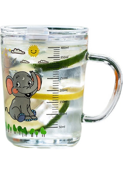 Lesgos Çocuklar Için Pipetli Süt Bardağı, 400 ml Şeffaf Cam Içmeyi Öğrenin Eğitmen Kupası, Küçük Çocuklar Yetişkinler Için Sızdırmaz Kapaklı Güzel Mikrodalga Güvenli Içme Kupa (Büy (Yurt Dışından)