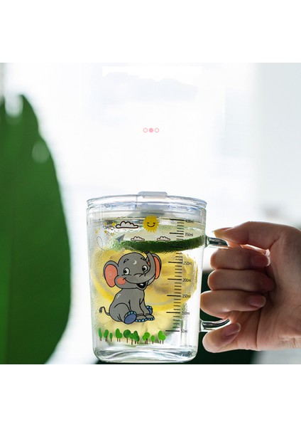 Lesgos Çocuklar Için Pipetli Süt Bardağı, 400 ml Şeffaf Cam Içmeyi Öğrenin Eğitmen Kupası, Küçük Çocuklar Yetişkinler Için Sızdırmaz Kapaklı Güzel Mikrodalga Güvenli Içme Kupa (Büy (Yurt Dışından) modelleri