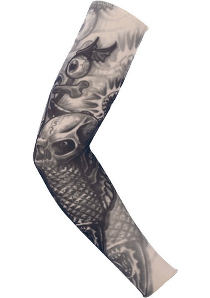 Sahte Geçici Dövme Kollu Yetişkin Kadın Erkek Elastik Kol Çorap Üzerinde Kayma Unisex Parti Cadılar Bayramı Dövme Biker Güneş Bloğu 1 PAIR-GKK027 (Yurt Dışından)