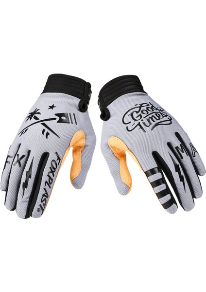 Binicilik, Yol Yarışı, Tırmanma Için Tam Parmaklı ve Dokunmatik Ekranlı, Nefes Alabilen Hafif Kaymaz Eldivenler(S,gri) (Yurt Dışından)