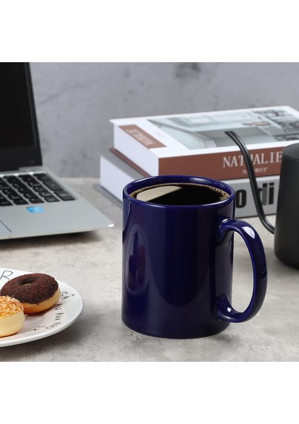 12 Oz Ekstra Büyük Seramik Kahve Kupa, Ofis ve Ev Için Kulplu Klasik Porselen Süper Büyük Çay Bardağı, Mavi (Yurt Dışından) fiyatları