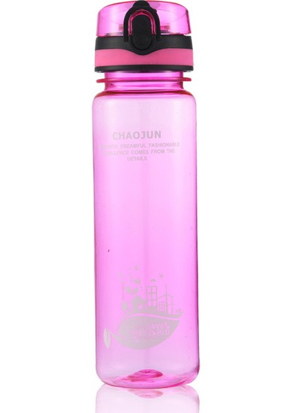 Büyük Kapasiteli Fincan Taşınabilir Buzlu Şeffaf Uzay Fincanı Büyük Açık Hava Sporları Su Bardağı Su Isıtıcısı Pembe Şeffaf 600ML (Yurt Dışından)