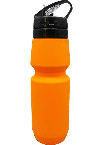 Açık Spor Bisiklet Su Bardağı Katlanabilir Gıda Sınıfı Silikon Dağcılık Su Isıtıcısı Termal Turuncu 500 ml (Yurt Dışından)
