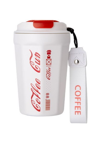 Çift Katmanlı Büyük Kapasiteli Araba Kupa Tatil Hediyesi Paslanmaz Çelik Kahve Kupa, 390 ml (Yurt Dışından)