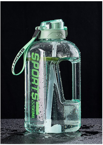 Büyük Kapasiteli Su Bardağı Erkek Spor Spor Su Isıtıcısı Ton Ton Kova Saman Uzay Fincanı Yüksek Sıcaklığa Dayanıklı Ton Ton Fincan Yeşil 1500 ml (Yurt Dışından)