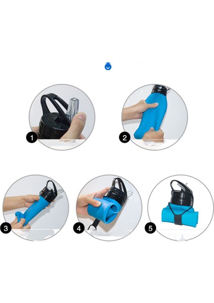 Katlanabilir Su Şişesi Bpa Içermez - Üçlü Sızdırmazlık Hafif 20OZ (Mavi) ile Seyahat Spor Şişeleri Için Katlanabilir Su Şişesi (Yurt Dışından) fırsatları