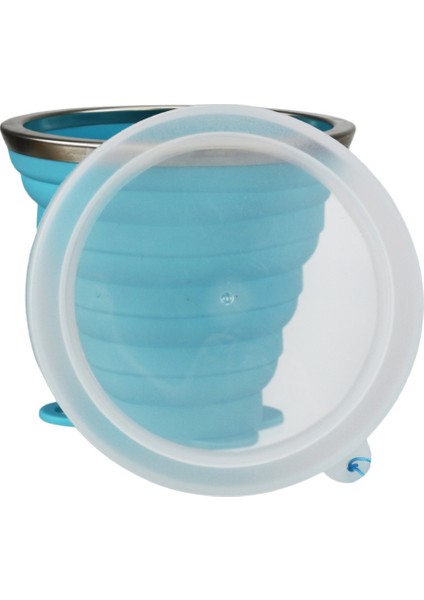 Silikon Katlanabilir Seyahat Kupası - Kapaklı Silikon Katlanır Kamp Bardağı - Genişletilebilir Içme Bardağı Seti - Taşınabilir, Dereceli [9,2oz] (Mavi） (Yurt Dışından) fırsatları