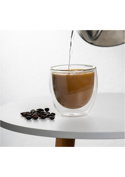 Saplı Çift Camlı Kahve Kupası, Yalıtımlı Katmanlı Kahve Kupası, Şeffaf Borosilikat Cam Kupa, Kapuçino, Çay, Latte, Espresso, Sıcak Içecekler, Şarap, Mikrodalga Için Mükemmel (Yurt Dışından)