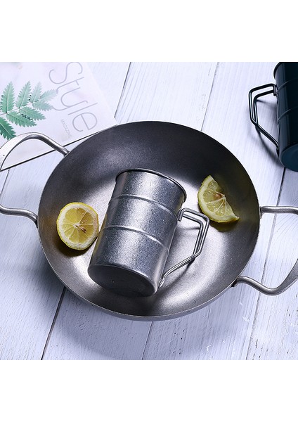 Su Bardağı 304 Paslanmaz Çelik Endüstriyel Tarzı Yaratıcı Su Bardağı Retro Açık Kamp Bira Kupası Retro Renk 370ML (Yurt Dışından)