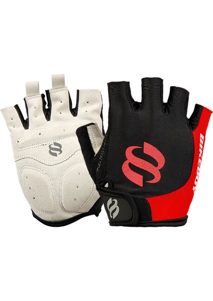 Yarım Parmak Bisiklet Eldiveni - Nefes Alabilir, Jel Yastıklı Koruma, Dağ Bisikleti, Yol Bisikleti, Mtb, Binme Kırmızı(M) Için Kaymaz Emici Eldiven (Yurt Dışından)