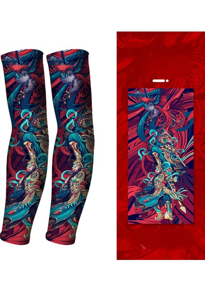 Serin Dövme Kollu Kol Çorapları, Sahte Geçici Dövme, Erkek Kadın Moda Vücut Sanatı Parti FAVOR-GP77005 Için Esnek Güneş Koruyucu Kapak (Yurt Dışından)