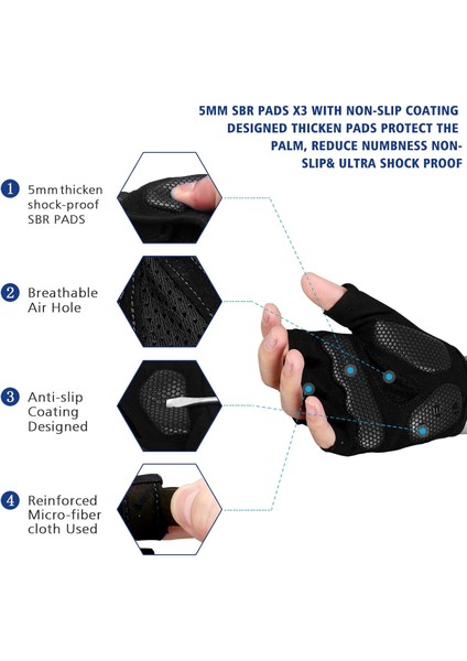 Saytay Bisiklet Eldivenleri, Yarım Parmak Bisiklet Eldiveni Mtb Dh Yol Bisiklet Eldivenleri Jel Ped Şok Emici Kaymaz Nefes Alabilir Motosiklet Dağ Bisikleti Eldivenleri Unisex Kadı (Yurt Dışından) fiyatları