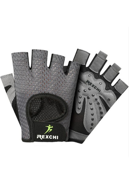 Spor Eldivenleri Yarım Parmak Bayan Koruma Dambıl Yatay Çubuk Egzersiz Bisiklet Dağcılık Kaymaz Nefes Alabilir (Xl, XG07 Gri) (Yurt Dışından)