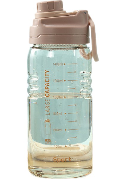 1.5l Spor Su Şişesi Büyük Kapasiteli Yüksek Sıcaklığa Dayanıklı Plastik Bardak Spor Çevre Dostu Taşınabilir Seyahat Uzay Bardağı (Kırmızı) (Yurt Dışından)