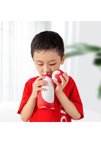 Penguen Paslanmaz Çelik Vakum Termos Seyahat Kupa Çay Su Şişesi Kahve Şişesi (Kırmızı) (Yurt Dışından) fiyatları