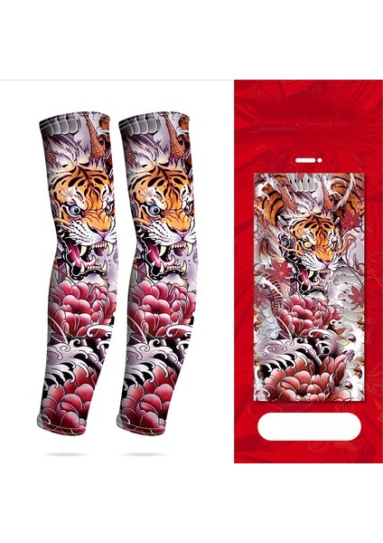 Serin Dövme Kollu Kol Çorapları, Sahte Geçici Dövme, Erkek Kadın Moda Vücut Sanatı Parti FAVOR-GP77018 Için Esnek Güneş Koruyucu Kapak (Yurt Dışından)