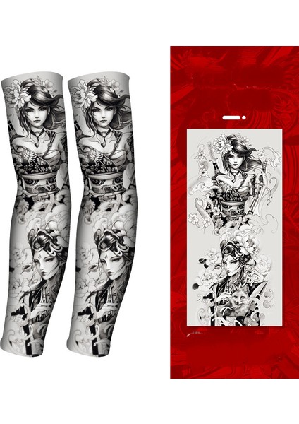 Serin Dövme Kollu Kol Çorapları, Sahte Geçici Dövme, Erkek Kadın Moda Vücut Sanatı Parti FAVOR-GP77002 Için Esnek Güneş Koruyucu Kapak (Yurt Dışından)