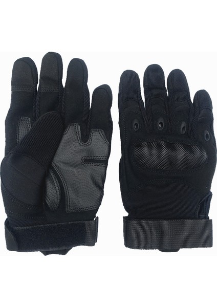 Dokunmatik Ekran Motosiklet Motokros Dirt Bike Yarışı Yokuş Aşağı Taktik Eldivenler (M, Tüm Parmak Siyah) (Yurt Dışından)