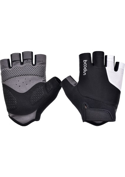Bisiklet Eldivenleri Bisiklet Eldivenleri Dağ Kaymaz Şok Emici Ped Erkekler ve Kadınlar Için Nefes Alabilir Yarım Parmak Bisiklet Bisiklet Eldivenleri-Siyah(L) (Yurt Dışından)