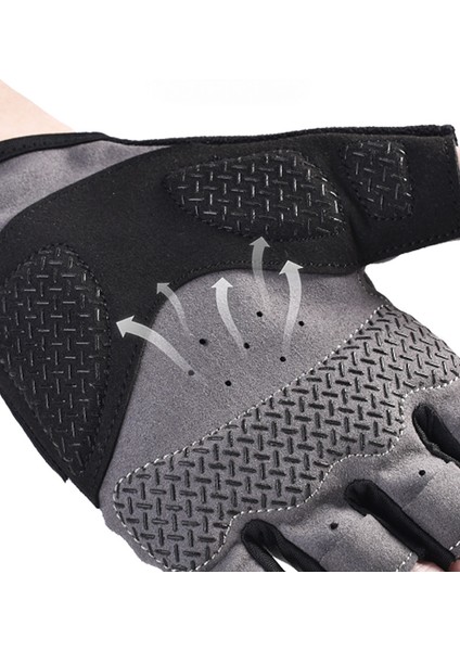 Bisiklet Eldivenleri Bisiklet Eldivenleri Dağ Kaymaz Şok Emici Ped Erkekler ve Kadınlar Için Nefes Alabilir Yarım Parmak Bisiklet Bisiklet Eldivenleri-Siyah(L) (Yurt Dışından) fırsatları