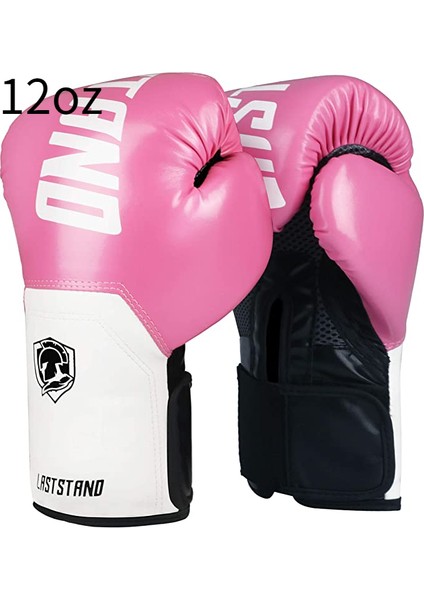 Erkek ve Kadın Boks Eldivenleri, Boks Antrenman Eldivenleri, Tekvando Kum Torbası Eldivenleri, Muay Thai Müsabaka Antrenman Eldivenleri Pembe ve Beyaz 12OZ (Yurt Dışından)