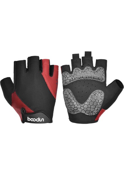 Bisiklet Eldivenleri Bisiklet Eldivenleri Dağ Yolu Kaymaz Şok Emici Ped Erkekler ve Kadınlar Için Nefes Alabilir Yarım Parmak Bisiklet-Kırmızı (M) (Yurt Dışından)
