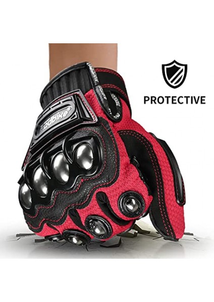 Motosiklet Eldivenleri Çelik Mafsal Motosiklet Atv Motokros Kir Bisiklet Yarışı Bmx Mx Yokuş Aşağı Taktik Eldiven Dokunmatik Ekran (L, Kırmızı) (Yurt Dışından) modelleri