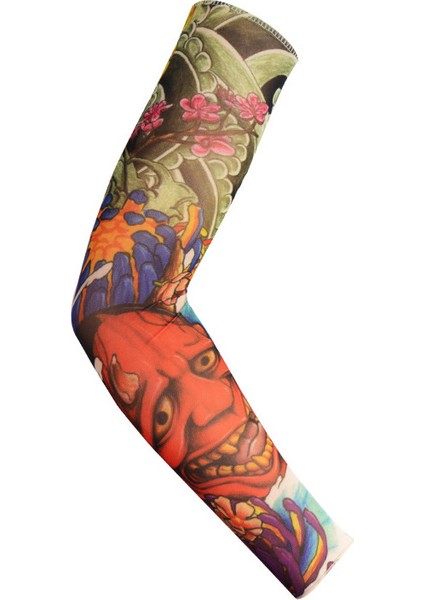 Sahte Geçici Dövme Kollu Yetişkin Kadın Erkek Elastik Kol Çorap Üzerinde Kayma Unisex Parti Cadılar Bayramı Dövme Biker Güneş Bloğu 1 PAIR-GKK011 (Yurt Dışından)