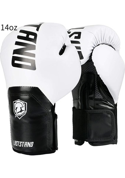 Erkek ve Kadın Boks Eldivenleri, Boks Antrenman Eldivenleri, Tekvando Kum Torbası Eldivenleri, Muay Thai Müsabaka Antrenman Eldivenleri Beyaz ve Siyah 14OZ (Yurt Dışından)