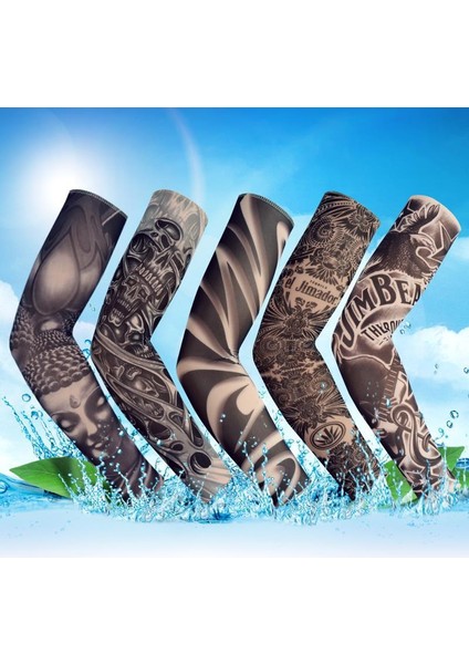 Sahte Geçici Dövme Kollu Yetişkin Kadın Erkek Elastik Kol Çorap Üzerinde Kayma Unisex Parti Cadılar Bayramı Dövme Biker Güneş Bloğu 1 PAIR-GKK029 (Yurt Dışından) fiyatları