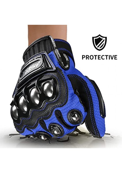 Motosiklet Eldivenleri Çelik Mafsal Motosiklet Atv Motokros Kir Bisiklet Yarışı Bmx Mx Yokuş Aşağı Taktik Eldiven Dokunmatik Ekran (Xl, Mavi) (Yurt Dışından) fiyatları