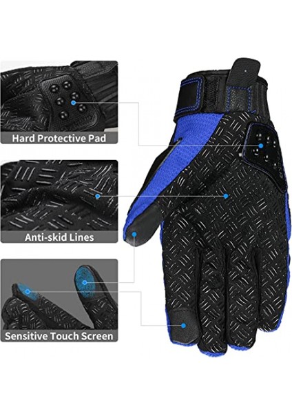 Motosiklet Eldivenleri Çelik Mafsal Motosiklet Atv Motokros Kir Bisiklet Yarışı Bmx Mx Yokuş Aşağı Taktik Eldiven Dokunmatik Ekran (Xl, Mavi) (Yurt Dışından) modelleri