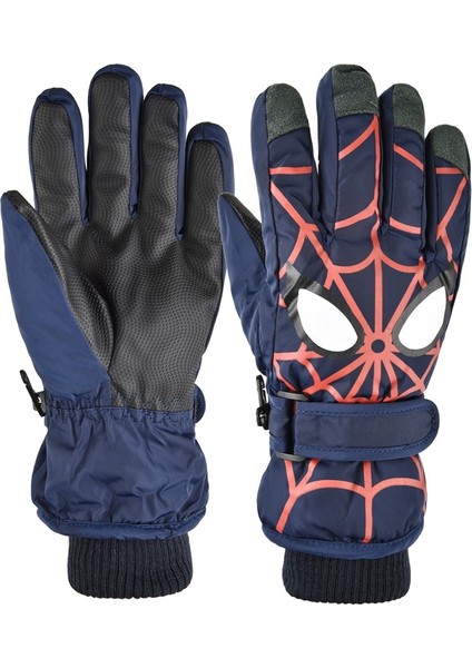 Kışlık Eldivenler Erkekler ve Kadınlar Için Dokunmatik Ekranlı Kayak Eldivenleri Kış Soğuk ve Rüzgar Geçirmez Kalın Pamuklu Sıcak Dış Mekan Bisiklet Eldivenleri (Lacivert) (Yurt Dışından)