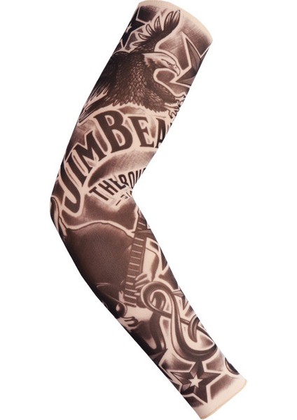 Sahte Geçici Dövme Kollu Yetişkin Kadın Erkek Elastik Kol Çorap Üzerinde Kayma Unisex Parti Cadılar Bayramı Dövme Biker Güneş Bloğu 1 PAIR-GKK018 (Yurt Dışından)