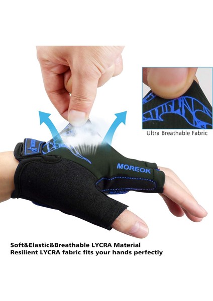 Saytay Bisiklet Eldiveni, Yarım Parmak Bisiklet Eldiveni Mtb Dh Yol Bisiklet Eldiveni Jel Pedi Şok Emici Kaymaz Nefes Alabilir Motosiklet Dağ Bisikleti Eldiveni Unisex Kadın (Mavi, (Yurt Dışından) fırsatları