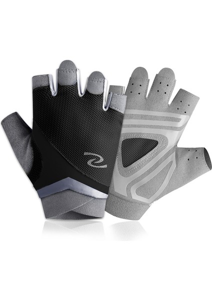 Yarım Parmak Bisiklet Eldiveni - Nefes Alabilir, Kaymaz - Parmaksız Şok Emici Eldiven, Erkek ve Kadın-Siyah(Xl) (Yurt Dışından)
