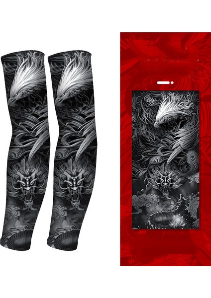 Serin Dövme Kollu Kol Çorapları, Sahte Geçici Dövme, Erkek Kadın Moda Vücut Sanatı Parti FAVOR-GP77010 Için Esnek Güneş Koruyucu Kapak (Yurt Dışından)