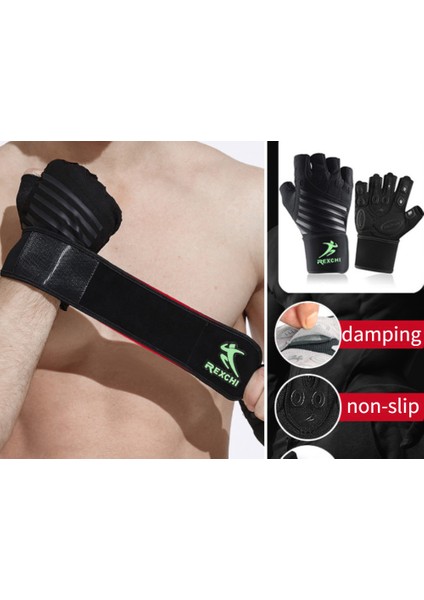 Spor Eldivenleri Yarım Parmak Bayan Koruma Dambıl Yatay Çubuk Egzersiz Bisiklet Dağcılık Kaymaz Nefes Alabilir (L,XG19 Siyah) (Yurt Dışından)