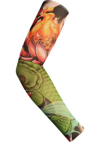 Sahte Geçici Dövme Kollu Yetişkin Kadın Erkek Elastik Kol Çorap Üzerinde Kayma Unisex Parti Cadılar Bayramı Dövme Biker Güneş Bloğu 1 PAIR-GKK010 (Yurt Dışından)