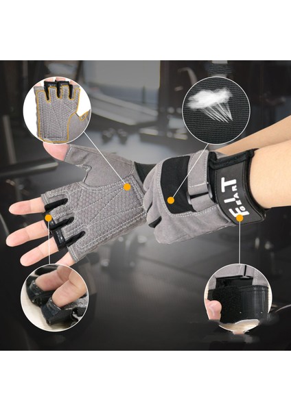 Bisiklet Eldivenleri Nefes Alabilir Dış Mekan Bisiklet Eldivenleri Erkekler ve Kadınlar Için Dağ Yolu Kaymaz Şok Emici Ped Spor Salonu Mtb Yarım Parmak-Siyah (Yurt Dışından) fırsatları