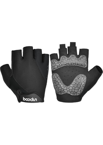 Bisiklet Eldivenleri Bisiklet Eldivenleri Dağ Yolu Kaymaz Şok Emici Ped Erkekler ve Kadınlar Için Nefes Alabilir Yarım Parmak Bisiklet-Siyah (L) (Yurt Dışından)